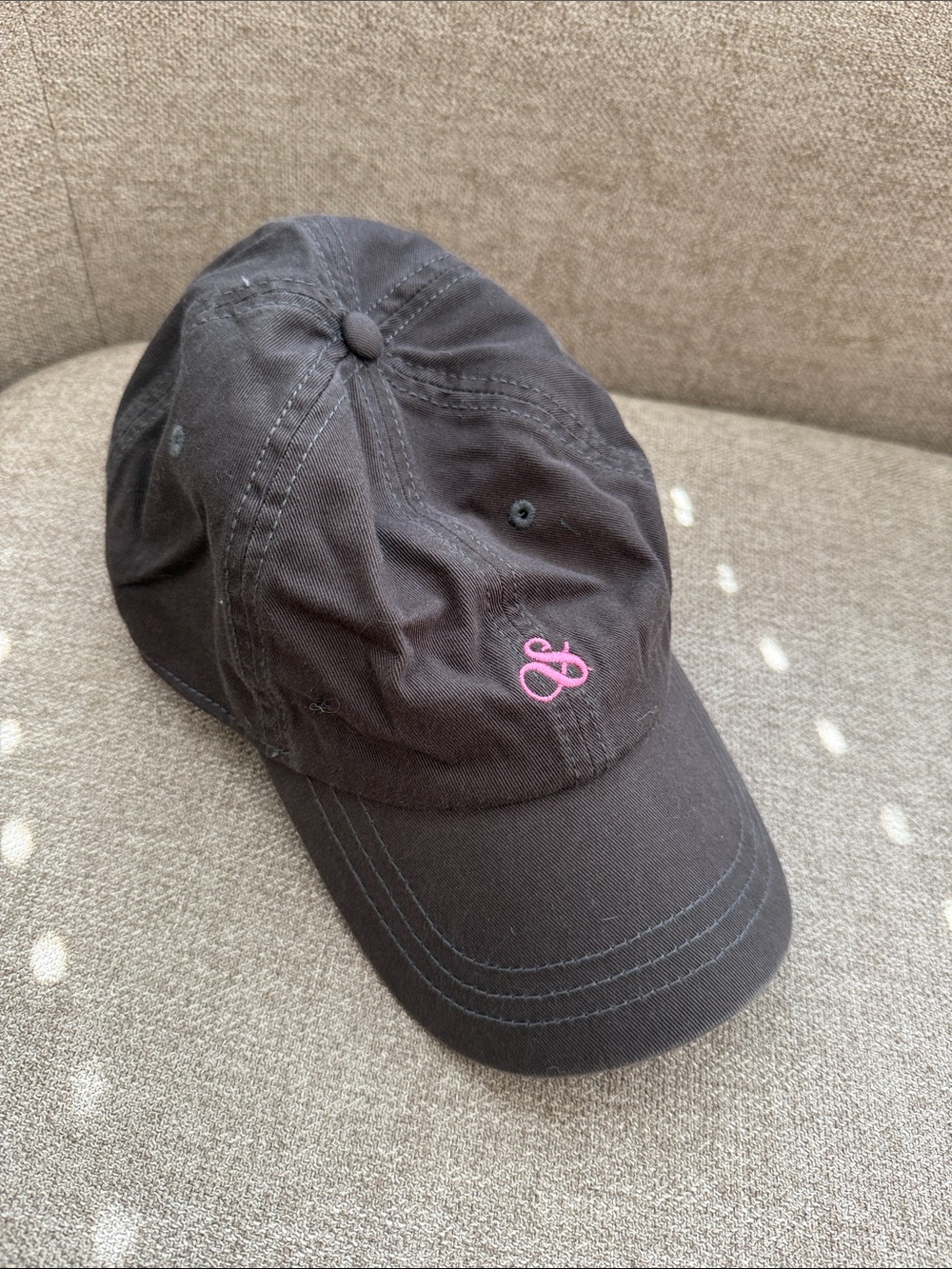 Scotch & Soda Black Baseball Cap with Pink Embroidery